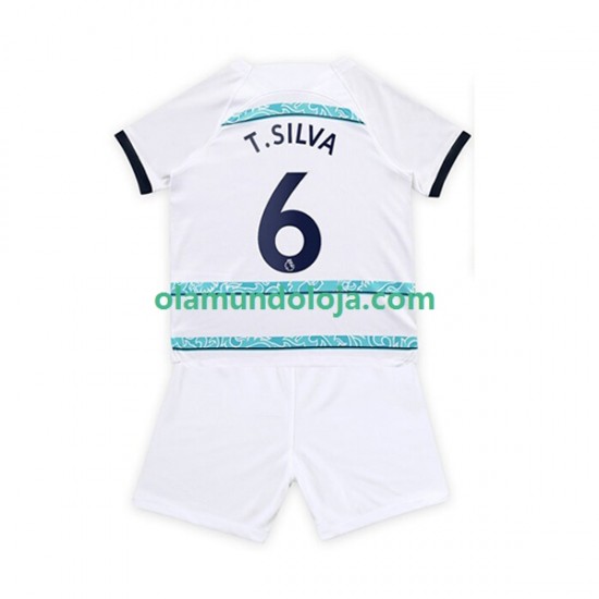 Camisola Chelsea T. Silva 6 Criança Equipamento Segundo 2022-2023 Manga Curta